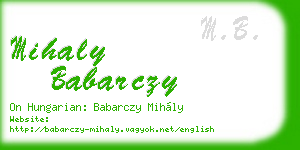 mihaly babarczy business card