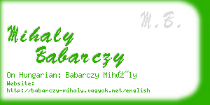 mihaly babarczy business card